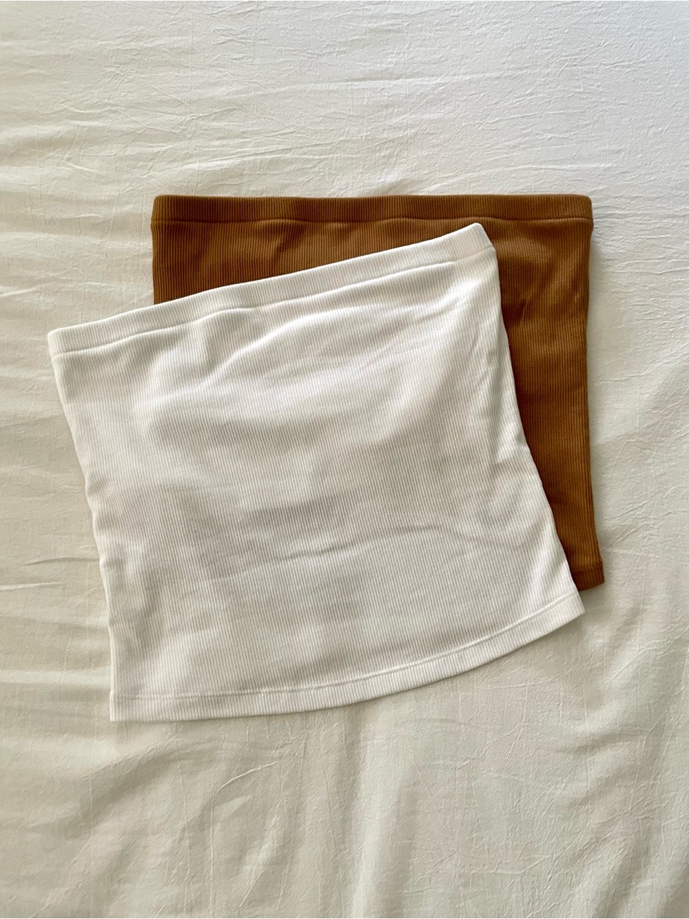 Brown + White Tube Tops S